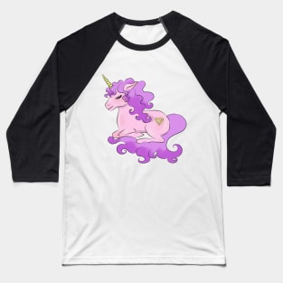 Purple and golden sparkle unicorn Baseball T-Shirt